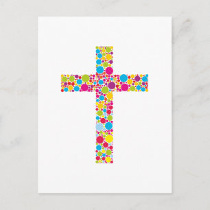 Farbige christliche Kreuz Postkarte