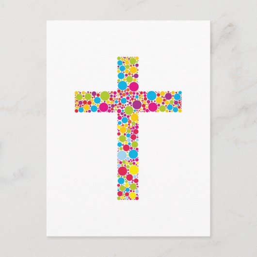 Farbige christliche Kreuz Postkarte (Vorderseite)