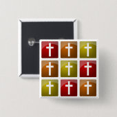 Farbige Christliche Kreuze Button (Vorne & Hinten)