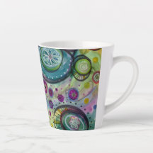 Farbige Circle Doodle Design Latte Tasse