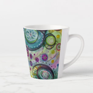 Farbige Circle Doodle Design Latte Tasse