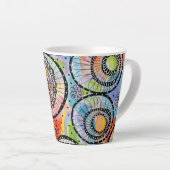 Farbige Circle Doodle Design Latte Tasse (Rechte Ecke)