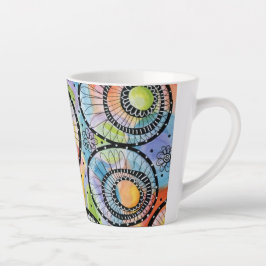 Farbige Circle Doodle Design Latte Tasse