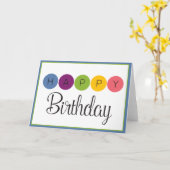 Farbige Circle Happy Birthday Card Karte (Gelbe Blume)