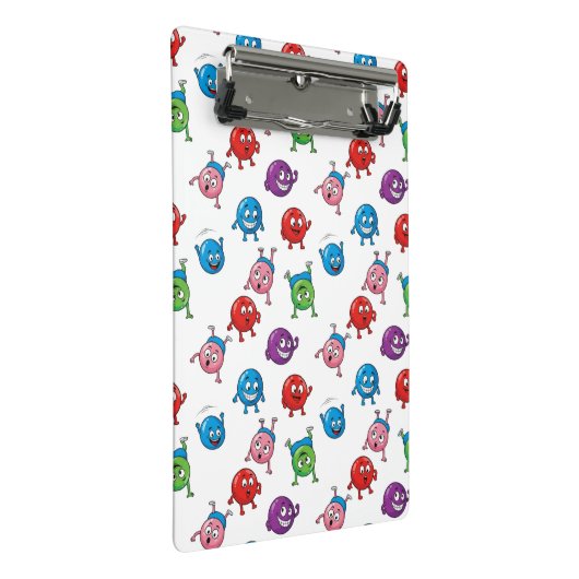 Farbige Circle-Zeichen Mini Klemmbrett (Schrägansicht)