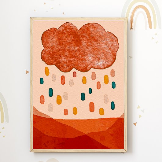 Farbige Cloud Kids Room Poster Niedliches Kinderzi