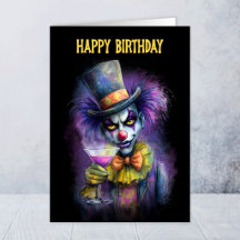 Farbige Clown-Geburtstagskarte zum Geburtstag