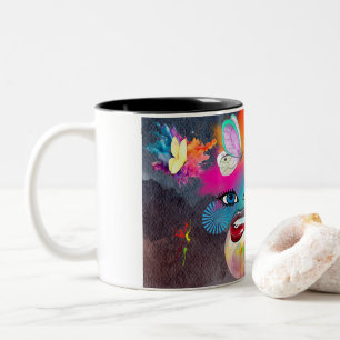 Farbige Clownfigur Zweifarbige Tasse