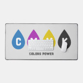 Farbige CMYK Tinte Drops Schreibtischmatte (Tastatur & Maus)