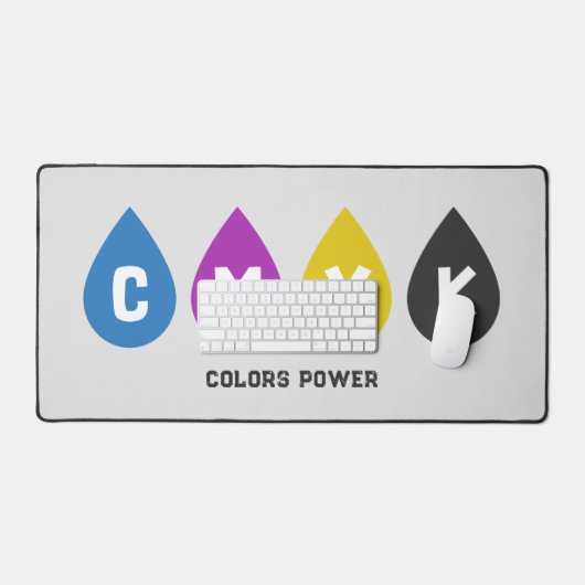 Farbige CMYK Tinte Drops Schreibtischmatte (Tastatur & Maus)