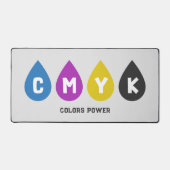 Farbige CMYK Tinte Drops Schreibtischmatte (Vorderseite)