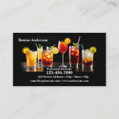 Farbige Cocktails Beruflicher Barkeeper Visitenkarte (Rückseite)
