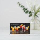 Farbige Cocktails Beruflicher Barkeeper Visitenkarte (Stehend Vorderseite)