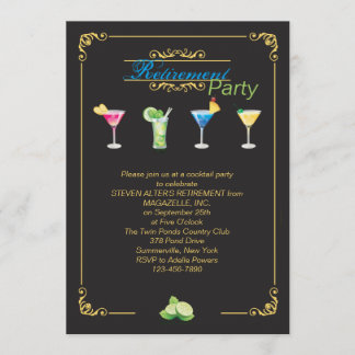 Farbige Cocktails Einladung