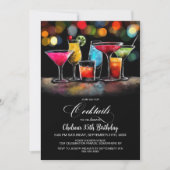 Farbige Cocktails Geburtstagsfeier Einladung (Vorderseite)