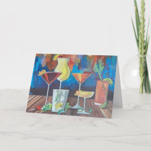 Farbige Cocktails Grußkarte Feiertagskarte