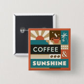 Farbige Coffee Quotes Button (Vorne & Hinten)