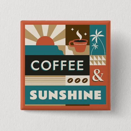 Farbige Coffee Quotes Button (Vorderseite)