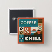 Farbige Coffee Quotes Button (Vorne & Hinten)
