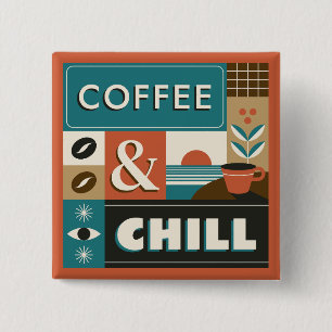 Farbige Coffee Quotes Button