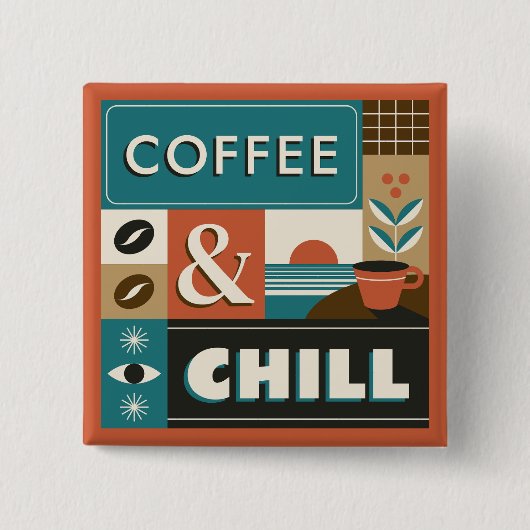 Farbige Coffee Quotes Button (Vorderseite)