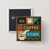 Farbige Coffee Quotes Button (Vorne & Hinten)