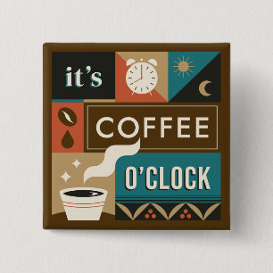 Farbige Coffee Quotes Button