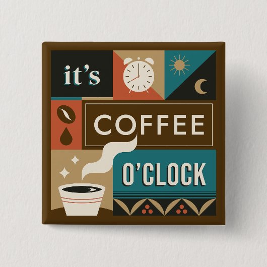 Farbige Coffee Quotes Button (Vorderseite)