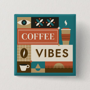 Farbige Coffee Quotes Button