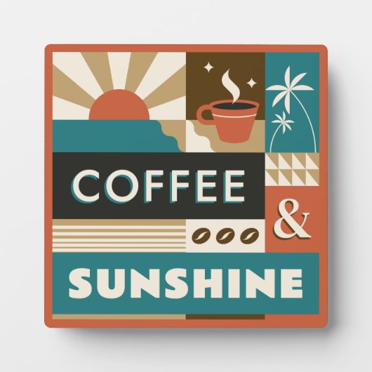 Farbige Coffee Quotes Fotoplatte (Vorderseite)