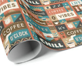 Farbige Coffee Quotes Geschenkpapier (Rolleneckpunkt)