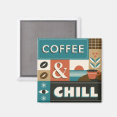 Farbige Coffee Quotes Magnet (Vorderseite/Rückseite)