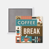 Farbige Coffee Quotes Magnet (Vorderseite/Rückseite)