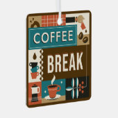 Farbige Coffee Quotes Ornament Aus Metall (Vorderseite Rechts)