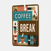 Farbige Coffee Quotes Ornament Aus Metall (Vorderseite links)