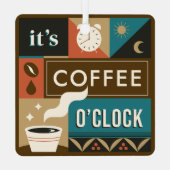 Farbige Coffee Quotes Ornament Aus Metall (Rückseite)