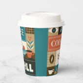 Farbige Coffee Quotes Pappbecher (Links)
