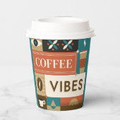 Farbige Coffee Quotes Pappbecher (Rückseite)