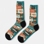 Farbige Coffee Quotes Socken (Linkes Detail)