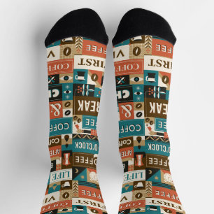 Farbige Coffee Quotes Socken