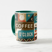 Farbige Coffee Quotes Tasse (Vorderseite Links)