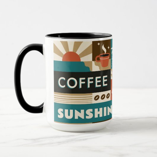 Farbige Coffee Quotes Tasse (Links)