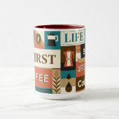 Farbige Coffee Quotes Tasse (Zentrum)