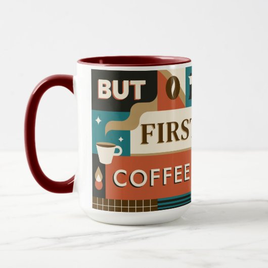 Farbige Coffee Quotes Tasse (Links)