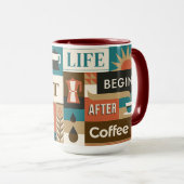 Farbige Coffee Quotes Tasse (VorderseiteRechts)