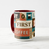 Farbige Coffee Quotes Tasse (Vorderseite Links)