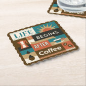 Farbige Coffee Quotes Untersetzer (angewinkelt)