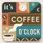 Farbige Coffee Quotes Untersetzer Set (Vorderseite)