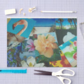 Farbige Collage auf Gewebepapier Seidenpapier (Handwerk)