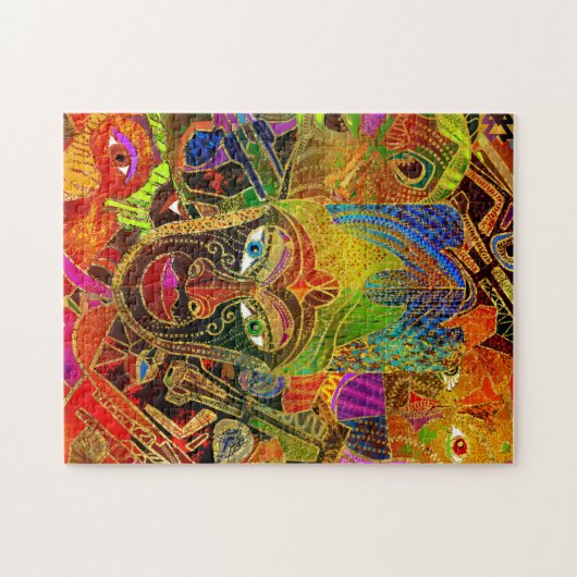 Farbige Collage der Stammmaske Puzzle (Horizontal)